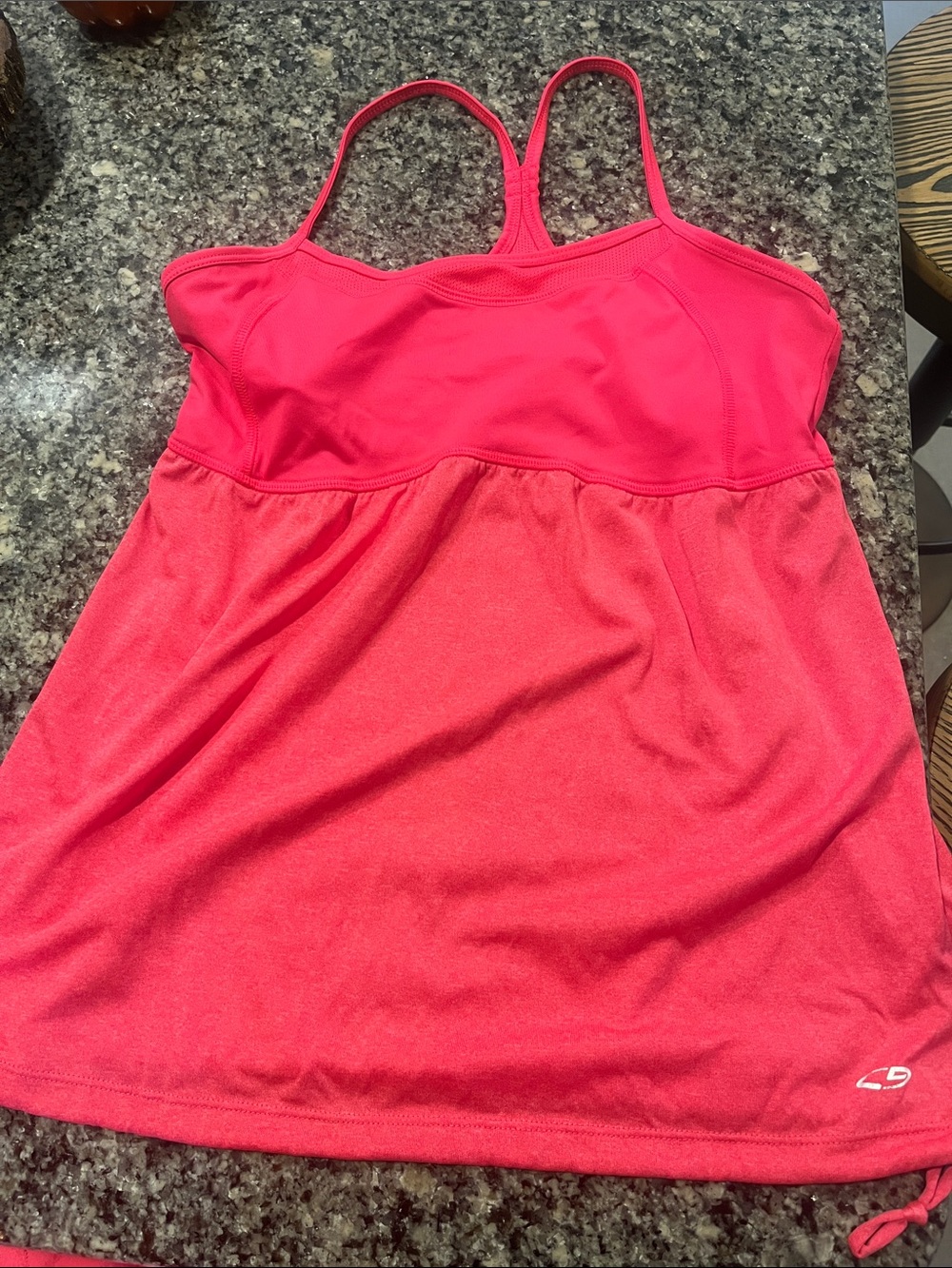 Women’s Pink Athletic Tank Top with Built-in Shelf Bra